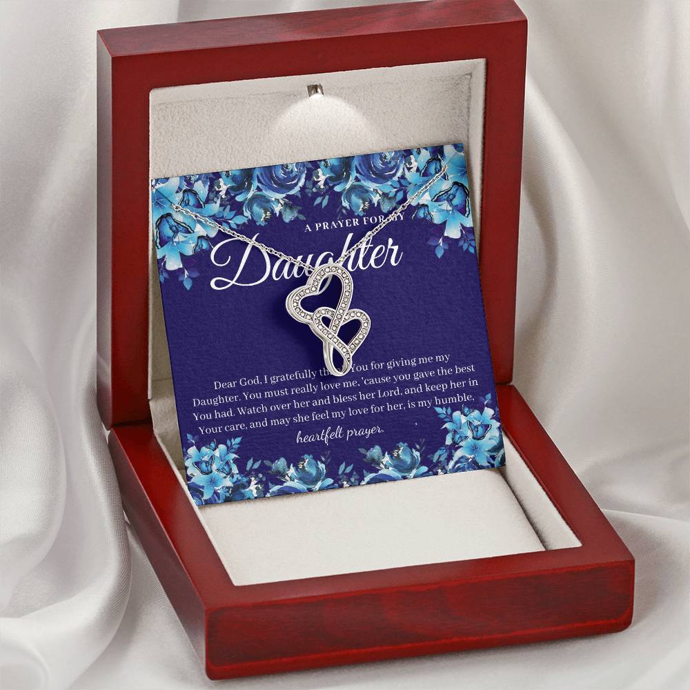 To My Graduation Daughter Double Heart Necklace Gift - Gift For Daughter From Mom - Daughter's Birthday - Daughter's G Double Hearts Necklace