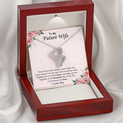 Gift For Future Wife. Birthday Gift. Christmas Gift. Double Hearts Necklace