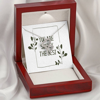 You Are Simply The Best Mother's Day Wife Girlfriend Double Hearts Necklace