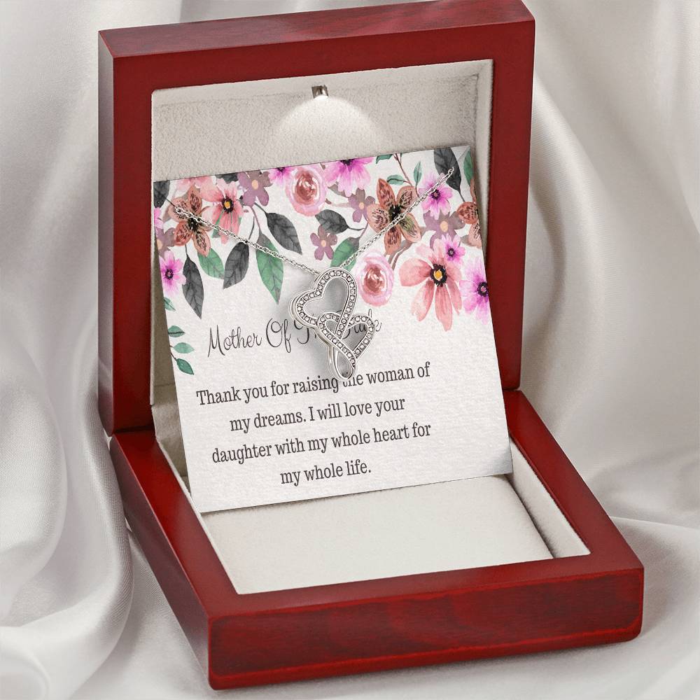 Mother Of The Bride Gift Double Hearts Necklace