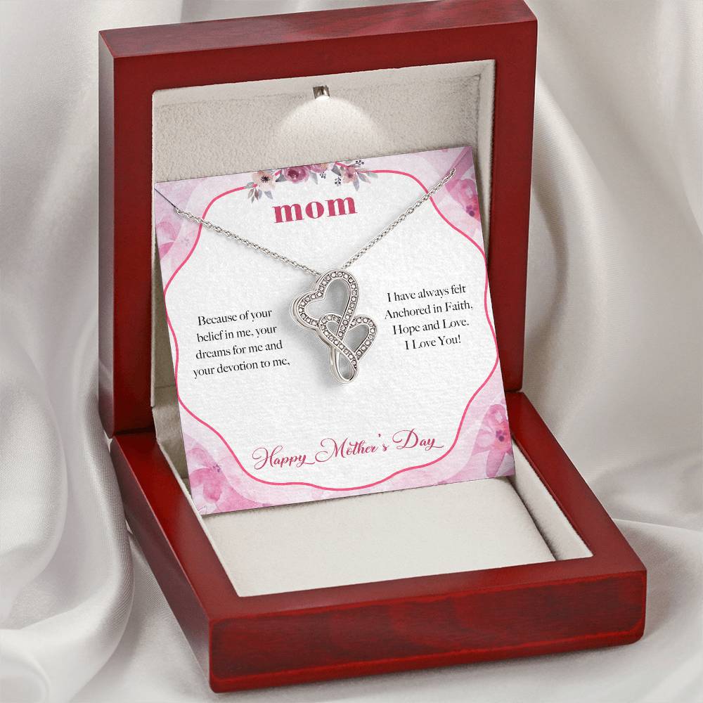 Mother's Day Gift From Daughter To Mom Forever Love Gift For Mom Double Hearts Necklace