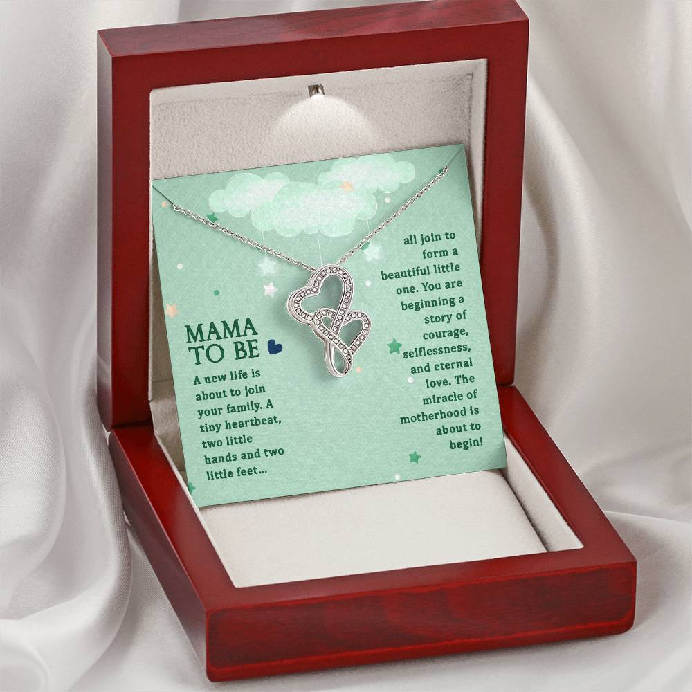 Mama To Be Necklace Double Hearts Necklace