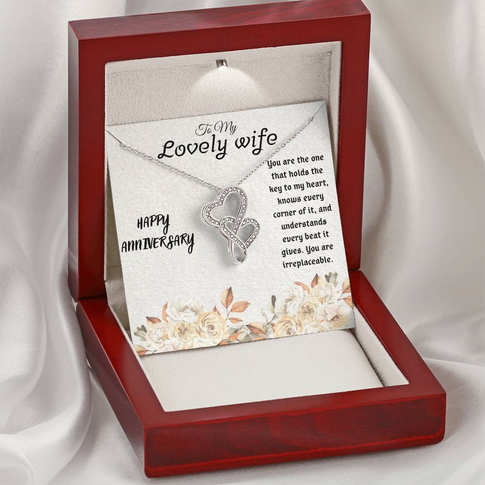 Lovely Wife - Heart Beat Double Hearts Necklace