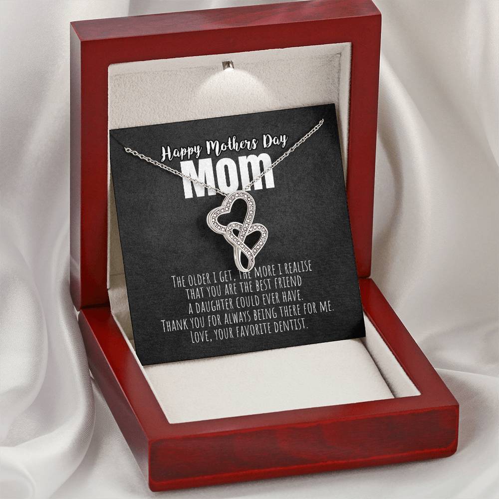 The Older I Get - Love Your Favorite Dentist Double Hearts Necklace