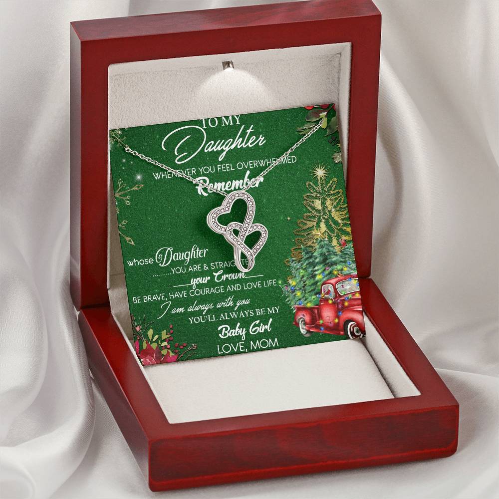 To My Beautiful Daughter - The Perfect Gift For Your Daughter - A Prayer For My Daughter - Love Knot Necklace - Mother Double Hearts Necklace