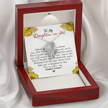 To My Daughter-In-Law You're Also My Daughter In Heart  2 Double Hearts Necklace