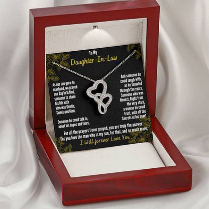A Gift For Daughter In Law  - You Are Truly The Answer 2 Double Hearts Necklace
