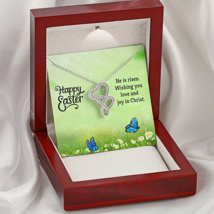 Happy Easter Gifts Double Hearts Necklace