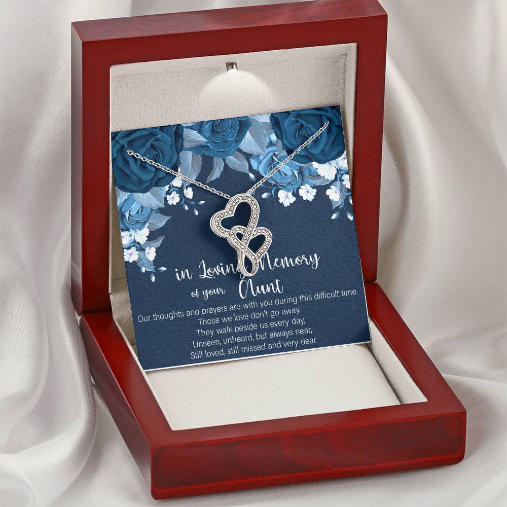 In Loving Memory Of Your Aunt Double Hearts Necklace