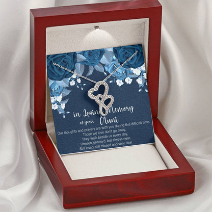 In Loving Memory Of Your Aunt Double Hearts Necklace