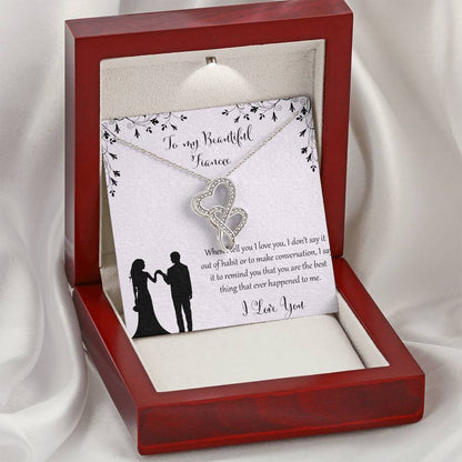 To My Beautiful Fiance Double Hearts Necklace