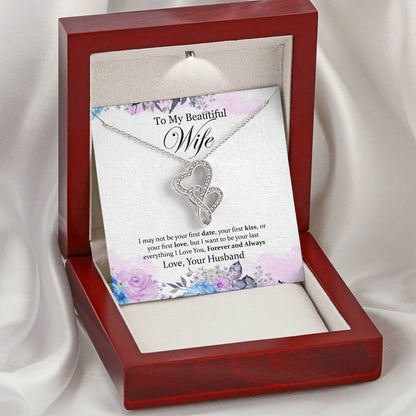 To My Beautiful Wife Double Hearts Beautiful Necklacegift For Wifehusband From Wifhusband Gift Wifelove Your Husband. Double Hearts Necklace