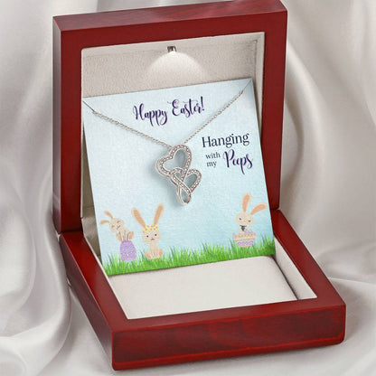 Happy Easter - Hanging With My Pepps - Necklace Double Hearts Necklace