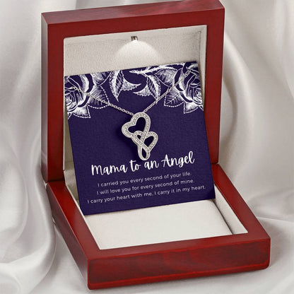 Mama To An Angel  Double Hearts Necklace