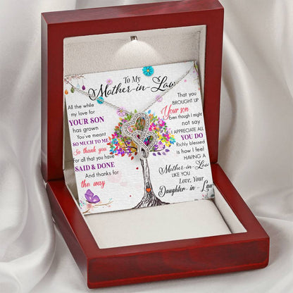 To My Mother In Law 2 Double Hearts Necklace