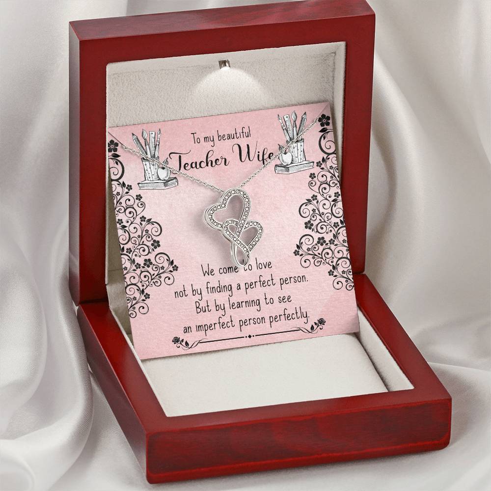 To My Wife Necklace Gift Anniversary Gift Gifts For Her Christmas Gift For Wife Birthday Gift G 1 Double Hearts Necklace