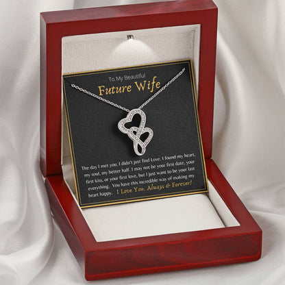 To My Beautiful Future Wife My Heart My Soul My Better Half - Necklace Double Hearts Necklace