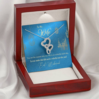 Necklace For My Wife To My Wife Heart Pendant Necklace Heart To My Wife Necklace Anniversary Gift Birthday Gift For Wi Double Hearts Necklace