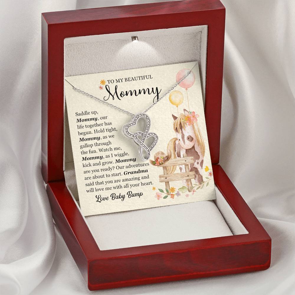 Saddle Up Mommy Necklace 1 Double Hearts Necklace