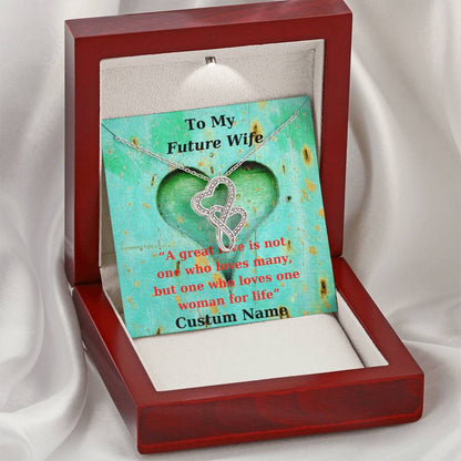 Gift For Daughter Daughter Necklace From From Husband To Wife Birthday Wedding Celebrate Double Hearts Necklace