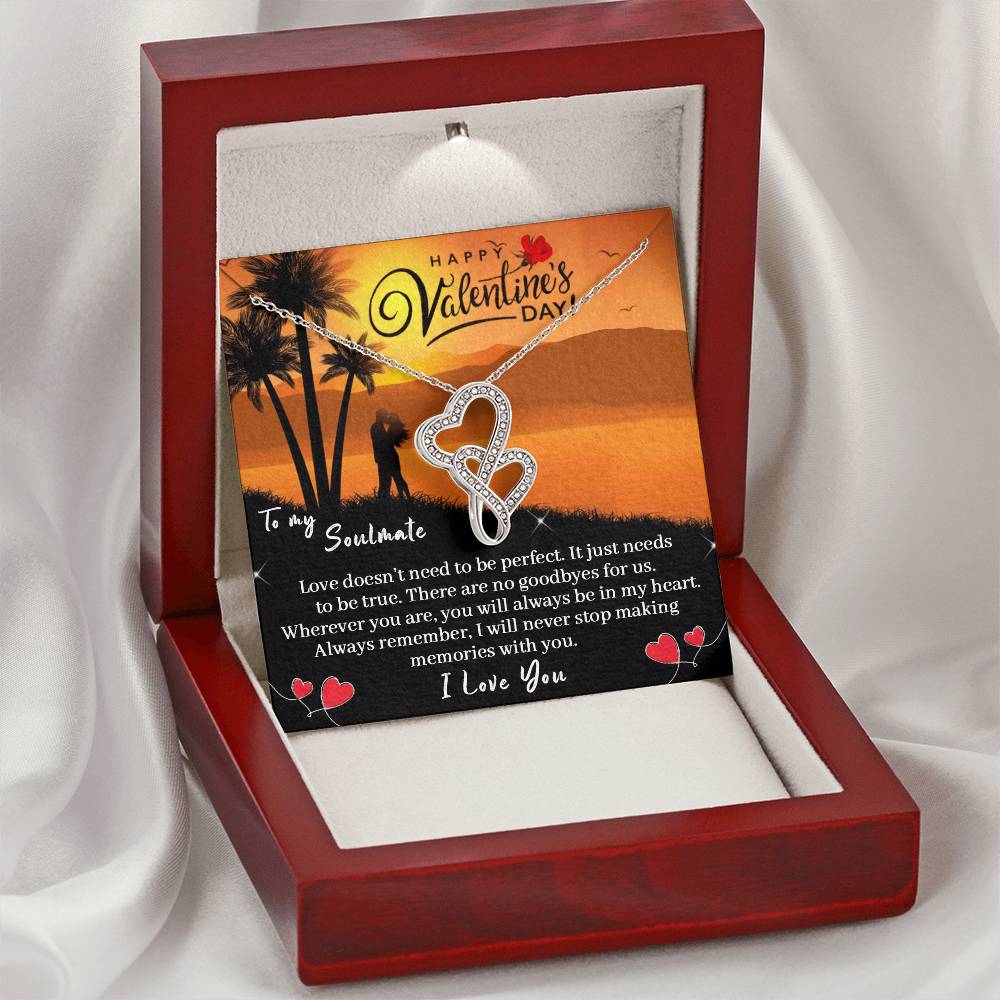 To My Soulmate -  1 Double Hearts Necklace