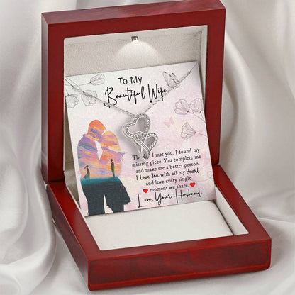 Gift For Wife Wife Necklace Wife Wife Gift Wife Jewellery Gift For Her Two Hearts Necklace Anniversary Gift Wedding Gi Double Hearts Necklace