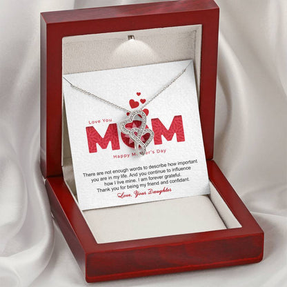 Thank You For Being My Friend And Confidant Mother - Necklace Double Hearts Necklace