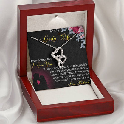 To My Lovely Wife 1 Double Hearts Necklace