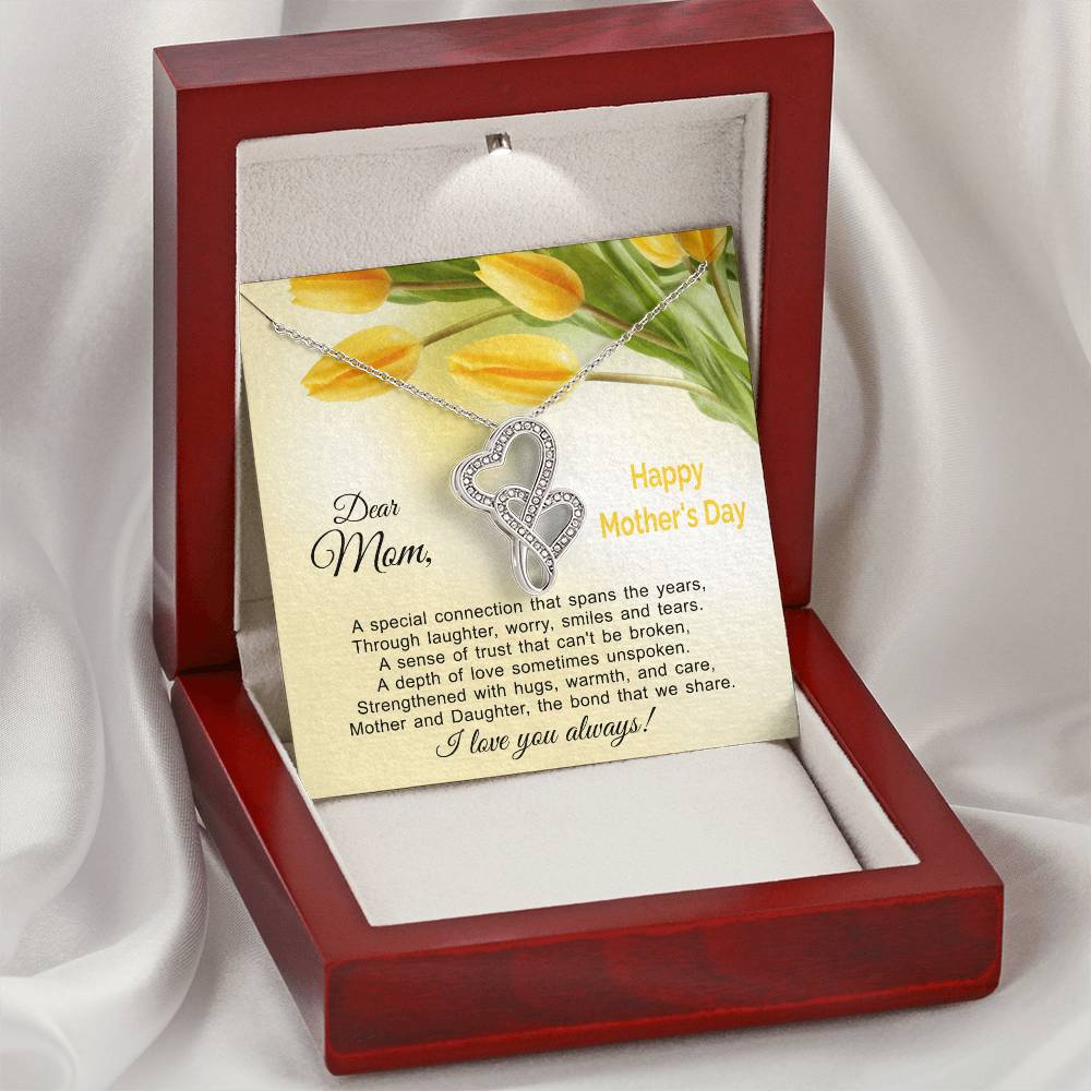 The Bond That We Share - Mother And Daughter  Double Hearts Necklace