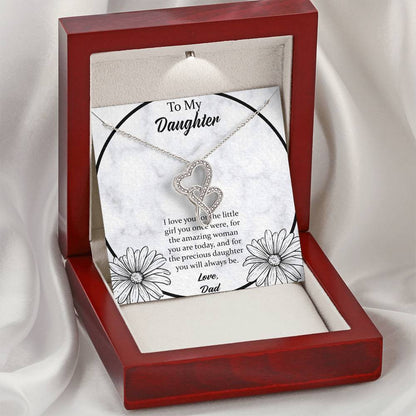 To My Daughter I Love You For The - Love Dad Double Hearts Necklace