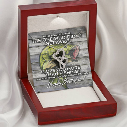 To My Beautiful Wife Necklace  Anniversary Gift For Wife Birthday Gift For Wife Gift For Wife - The One Who Didn't Get Double Hearts Necklace