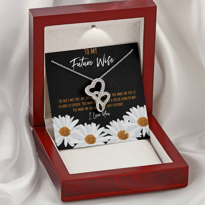 To My Future Wife The Day I Met You My Life Changed Double Hearts Necklace