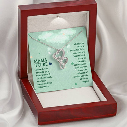 Mama To Be A New Life  Double Hearts Necklace