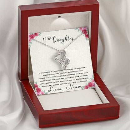 To My Daughter Necklace - Happy Mother's Day Gift For Daughter From Mom - Mother's Day Necklace For Daughter - Mom To  Double Hearts Necklace