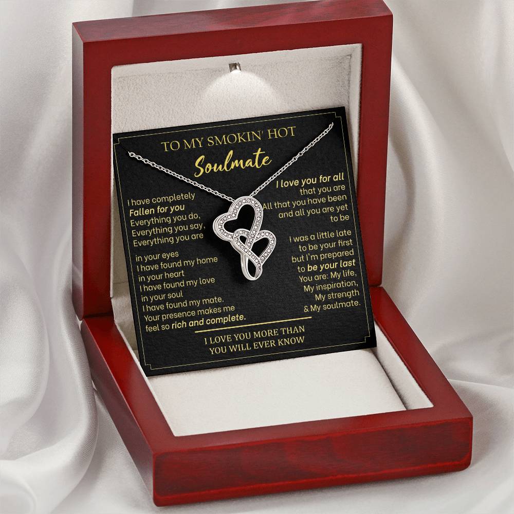 Gift For Your Soulmate - Your Presence Makes Me Complete - To My Soulmate Necklace For Soulmate Meaningful Soulmate Ne Double Hearts Necklace
