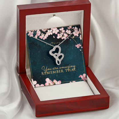 Hearts Necklace Gift For Women Double Hearts Necklace