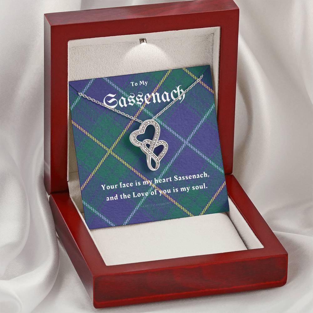 To My Sassenach Outlander Gift Outlander Gift Box Outlander Jewelry Outlander Gift For Wife Outlander Charm Outlander  Double Hearts Necklace