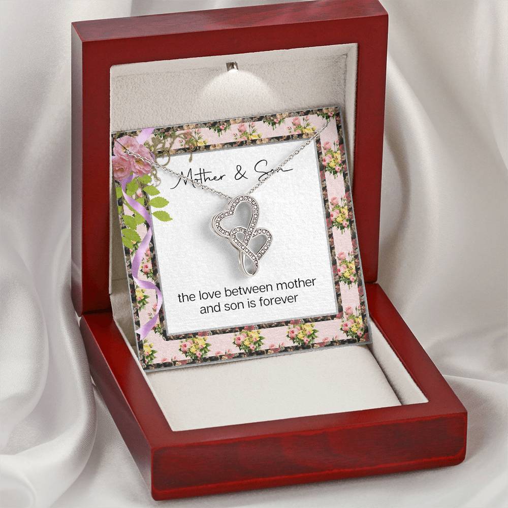 Mother & Son  Double Hearts Necklace