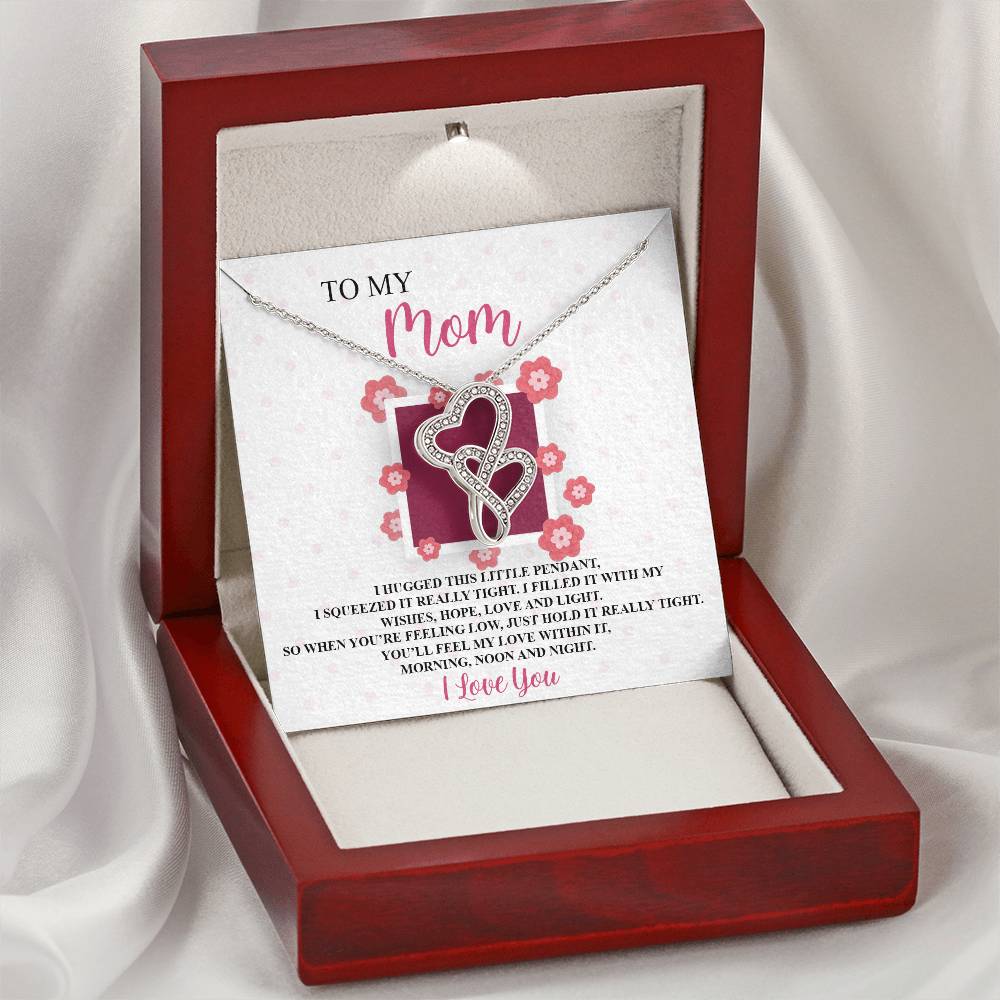 To My Great Mom - Approved With Signature - Tmm10 Double Hearts Necklace