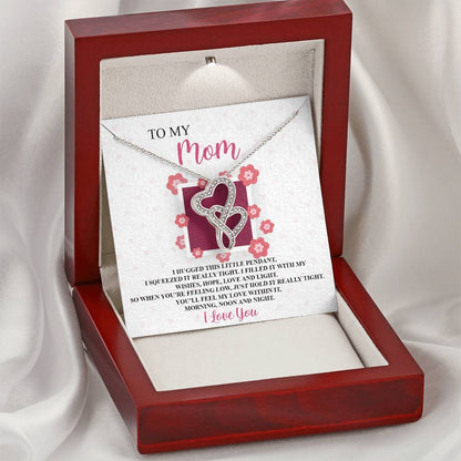 To My Great Mom - Approved With Signature - Tmm10 Double Hearts Necklace