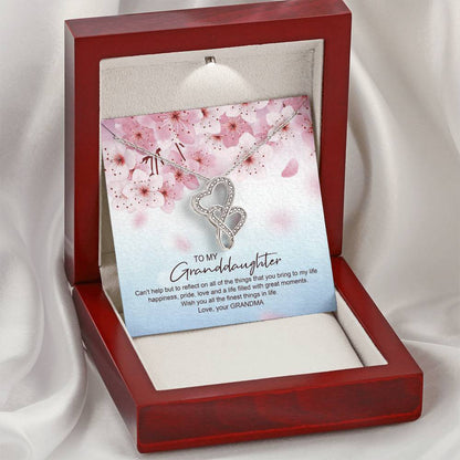 Wish You All The Finest Things In Life - Best Gift For Granddaughter Double Hearts Necklace