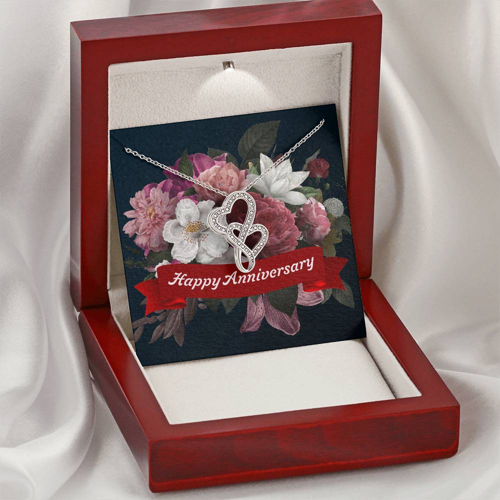 Happy Anniversary -  Double Hearts Necklace