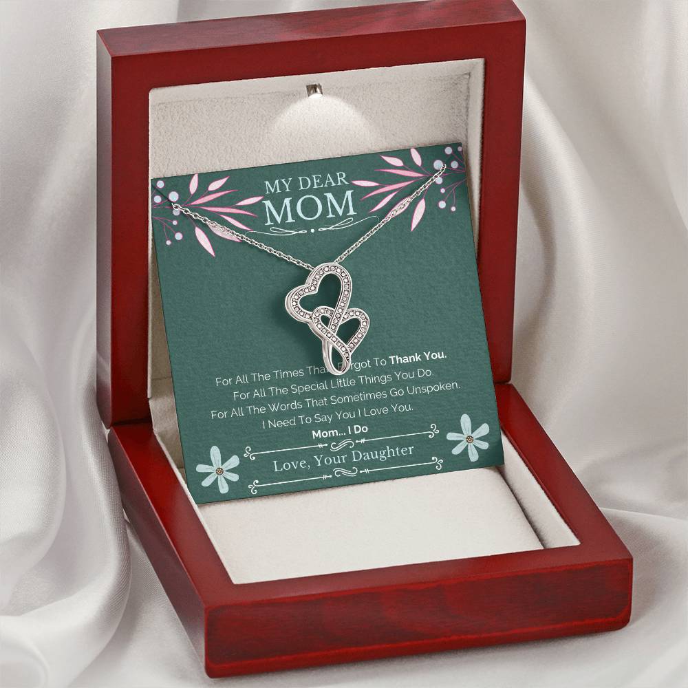 Daughter To Mom Necklace Double Hearts Necklace
