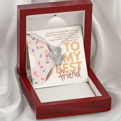 My Best Friend Is Like A Donut Double Hearts Necklace