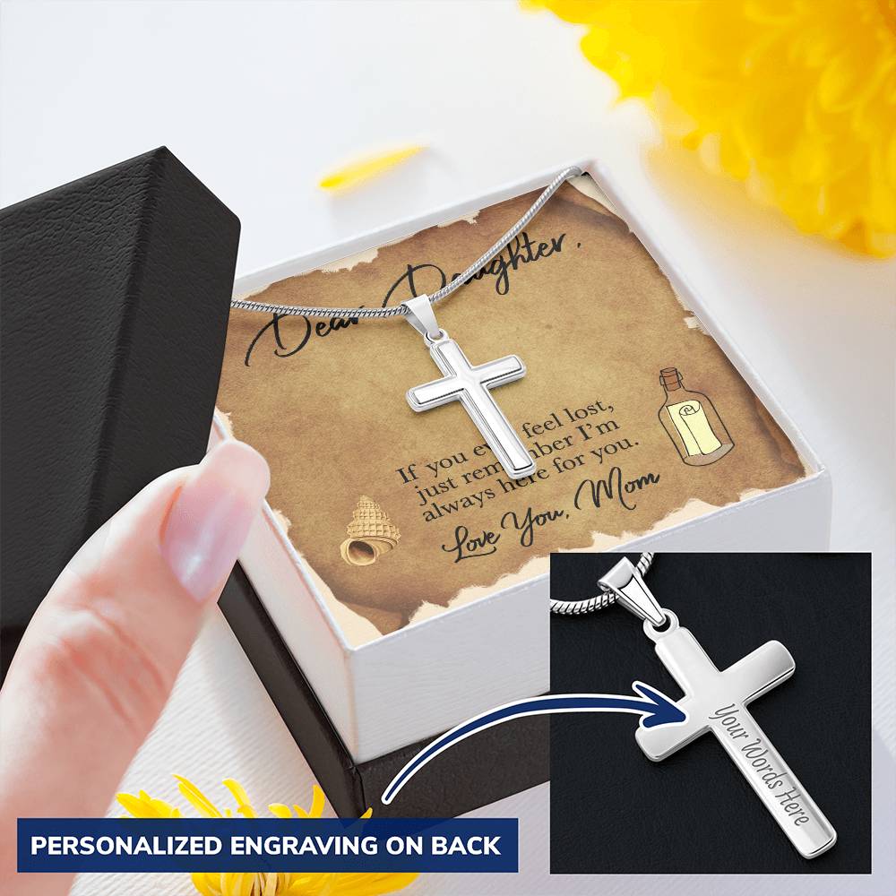 Feel Lost Love Mom - Cross Necklace New Arrival Customize Engraved Cross Necklace