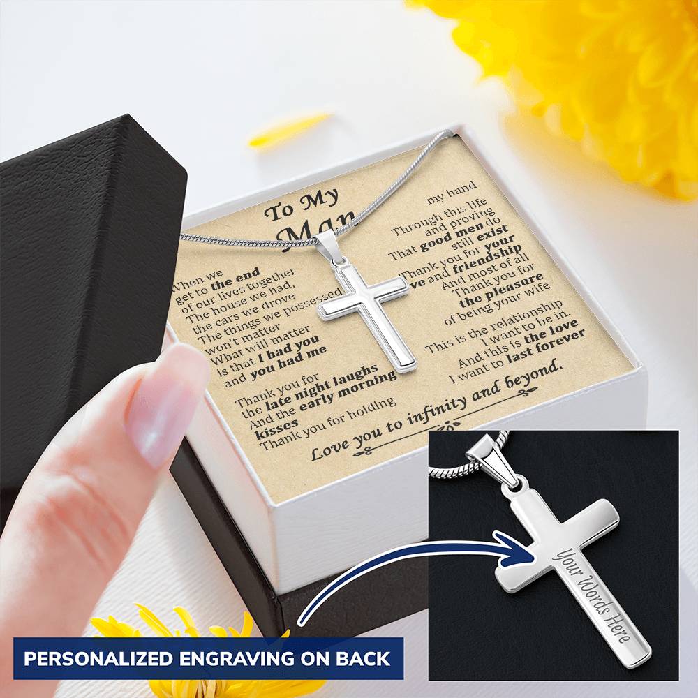 For Your Man - I Had You And You Had Me - Cross 1 Customize Engraved Cross Necklace