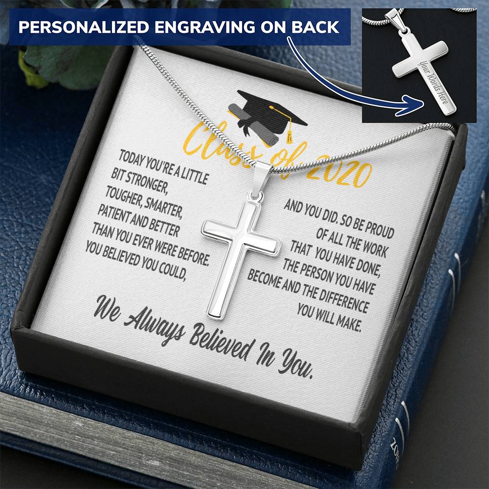 Class Of 2020 - Difference - Necklace Customize Engraved Cross Necklace