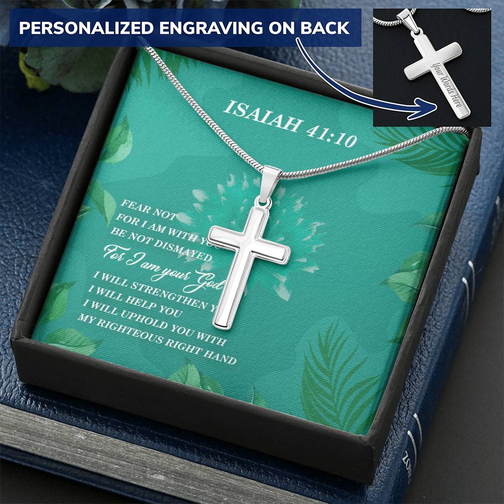 Christian Cross Necklace Faith Cross Necklace Bible Verse Personalize Necklace Customize Engraved Cross Necklace