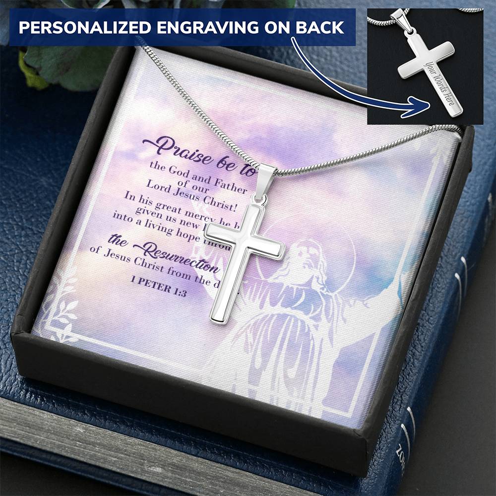 Christian Jewelry Cross Necklace Christian Cross Necklace Personalize Cross Silver Necklace Customize Engraved Cross Necklace