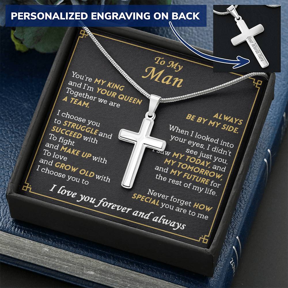 For Your Man - You Are Special - Cross Customize Engraved Cross Necklace